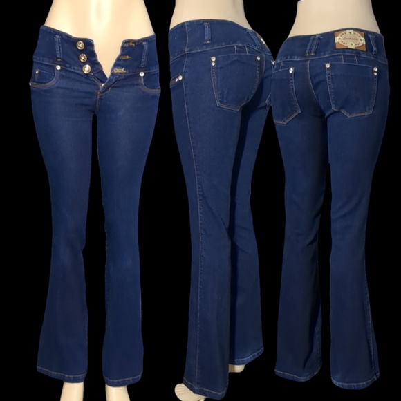 *NEW* Colombian Authentic Butt Lifter Bell Leg Jeans Size 8 - Picture 11 of 16